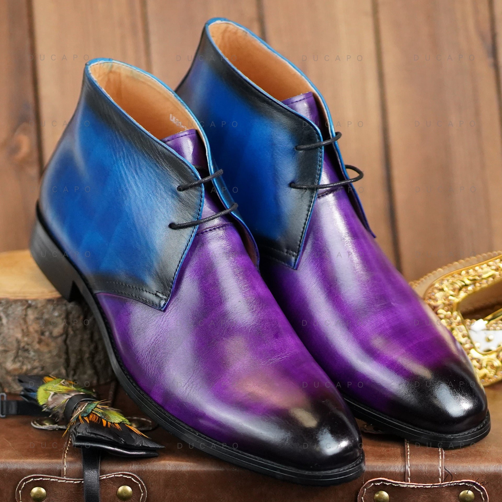 purple chukka boots