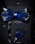 Italy Handmade Feather Bow Tie T1033