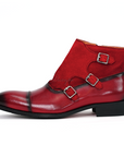 Ducapo Cherry Red Suede and Leather Boots