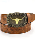 Western Cowboy Buckle Leather Belt B5003